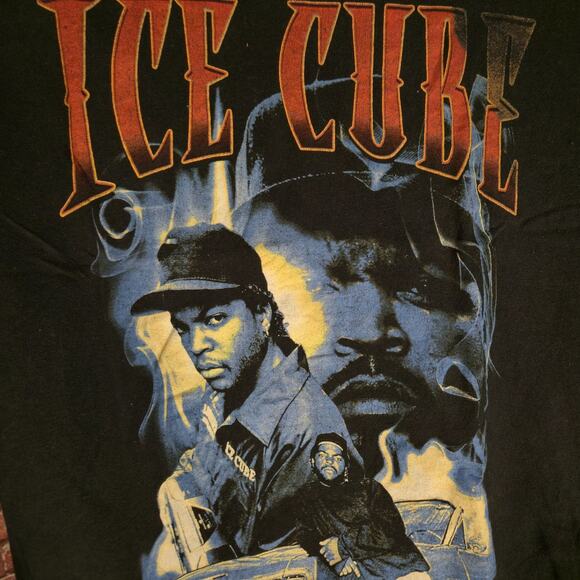 Ice Cube Graphic Rap T Shirt Black Mens Medium Hip Hop NWA West Coast Tee - Picture 2 of 4
